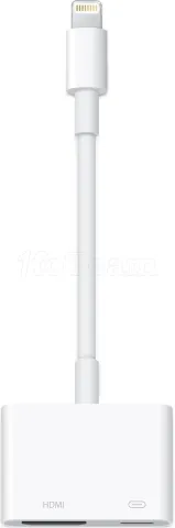 Photo de Câble adaptateur Apple Lightning mâle 1.2 vers HDMI femelle (Type A) et Lightning femelle 10cm (Blanc)