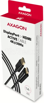 Photo de Câble adaptateur Axagon DisplayPort vers HDMI 1,8m (Noir)