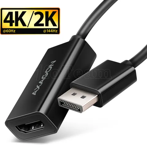 Photo de Câble adaptateur Axagon RVD-HI20N DisplayPort 1.2 mâle vers HDMI 2.0 femelle (Type A) 15cm (Noir)
