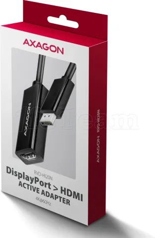 Photo de Câble adaptateur Axagon RVD-HI20N DisplayPort 1.2 mâle vers HDMI 2.0 femelle (Type A) 15cm (Noir)
