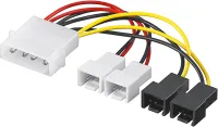 Photo de Cable adaptateur d'alimentation Molex Goobay vers 4x 2 pin pour ventilateur