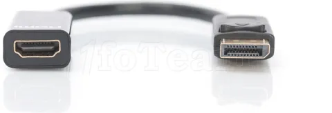 Photo de Câble adaptateur Digitus DisplayPort mâle 1.1 vers HDMI femelle (Type A) 15cm (Noir)
