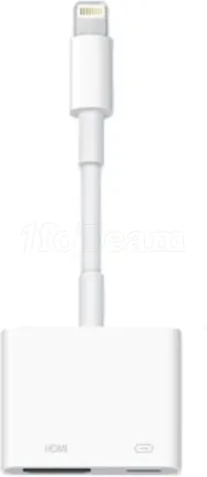 Photo de Câble adaptateur DLH Lightning mâle 1.2 vers HDMI femelle (Type A) et Lightning femelle 10cm (Blanc)