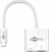 Photo de Cable adaptateur Goobay USB type C mâle vers HDMI femelle (Type A) et USB Type C 15cm (Blanc)