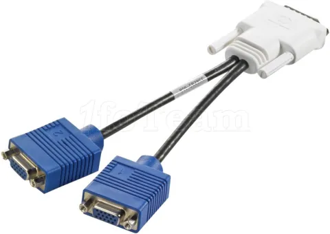 Photo de Câble adaptateur Hewlett-Packard DVI mâle vers VGA femelle (D-sub DE-15) 10cm (Bleu, Blanc et Noir)