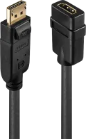 Photo de Câble adaptateur Lindy DisplayPort mâle 1.1 vers HDMI femelle (Type A) 10cm (Noir)