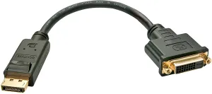 Photo de Câble adaptateur Lindy DisplayPort mâle 1.2 vers DVI-D femelle 15cm (Noir)
