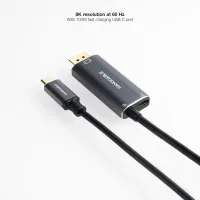 Photo de Cable adaptateur Nanocable USB-C vers DisplayPort 1.8m (Noir)