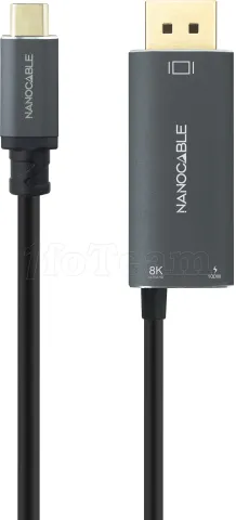 Photo de Cable adaptateur Nanocable USB-C vers DisplayPort 1.8m (Noir)