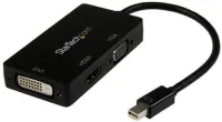 Photo de Câble adaptateur Startech Mini DisplayPort mâle 1.2 vers HDMI femelle (Type A), VGA et DVI 15cm (Noir)