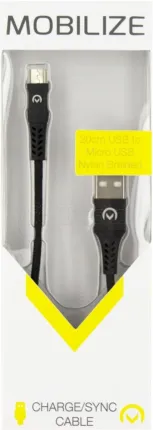 Photo de Cable adaptateur USB 2.0 Type A vers Micro USB Type B 20cm (Noir)