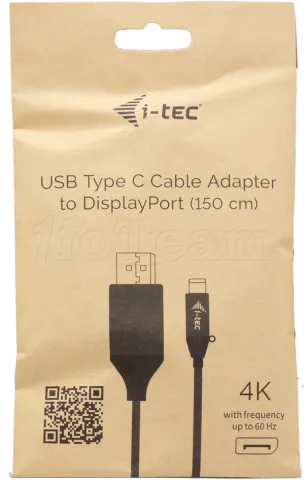 Photo de Cable Adaptateur USB-C I-Tec vers DisplayPort 1,5m M/M (Noir)