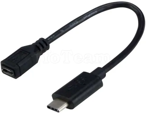 Photo de Cable adaptateur USB-C MCL Samar vers Micro USB 2.0 MF 15cm (Noir)