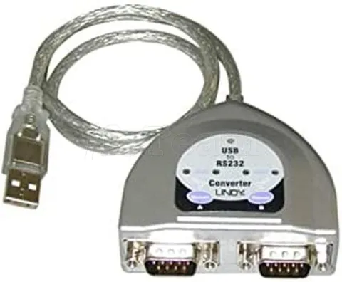 Photo de Câble Adaptateur USB Lindy vers 2x Série (RS-232) 60cm (Gris)