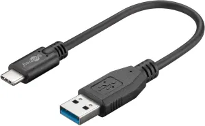 Photo de Cable adaptateur USB Type C Goobay vers USB Type A 15cm (Noir)
