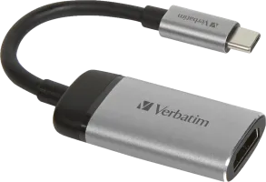 Photo de Cable Adaptateur Verbatim USB type C vers HDMI 2.0 10cm (Argent)