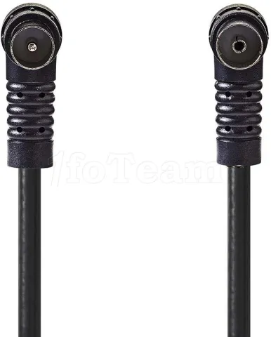 Photo de Câble antenne coaxial coudé Coax Mâle (IEC) Nedis Coax Femelle (IEC) 5m (Noir)