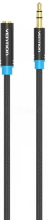 Photo de Cable audio Vention Jack 3.5mm mâle vers Jacks 3.5mm femelle 1,5m (Noir)