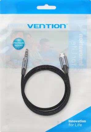 Photo de Cable audio Vention micro USB vers Jack 3,5mm M/M 2m (Noir)