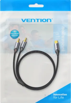 Photo de Cable audio Vention USB-C vers 2x RCA M/M 1.5m (Gris)