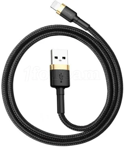 Photo de Cable Baseus Cafule Lightning vers USB Type A - 1m (Noir/Gris)