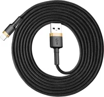 Photo de Cable Baseus Cafule USB 2.0 type A - Lightning M/M 2m (Noir/Or)