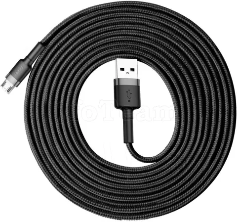 Photo de Cable Baseus Cafule USB 2.0 type A - Micro B M/M 3m (Noir/Gris)