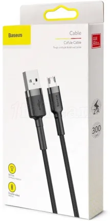 Photo de Cable Baseus Cafule USB 2.0 type A - Micro B M/M 3m (Noir/Gris)