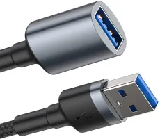 Photo de Cable Baseus Cafule USB 3.0 type A M/F 1m (Noir)