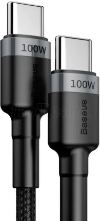 Photo de Cable Baseus Cafule USB 3.0 type C M/M 2m 100W (Noir)