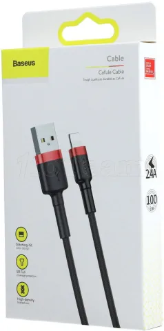 Photo de Cable Baseus Cafule USB Type A - Lightning M/M 1m (Noir/Rouge)