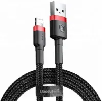 Photo de Cable Baseus Cafule USB Type A - Lightning M/M 1m (Noir/Rouge)