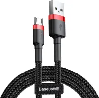 Photo de Cable Baseus Cafule USB type A - Micro B réversible M/M 2m (Noir/Rouge)