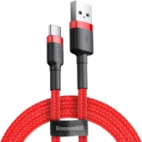 Photo de Cable Baseus Cafule USB Type A - Type C M/M 1m (Noir/Rouge)