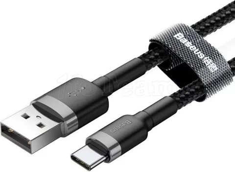 Photo de Câble Baseus Cafule USB Type A - Type C M/M 3m (Noir/gris)