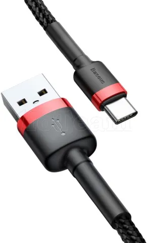 Photo de Cable Baseus Cafule USB Type A - Type C M/M 50cm (Noir/Rouge)