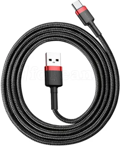 Photo de Cable Baseus Cafule USB Type A - USB Type C M/M 1m (Noir/Rouge)