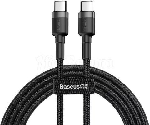 Photo de Câble Baseus Cafule USB Type C M/M 2m (Noir/Gris)