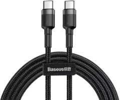 Photo de Câble Baseus Cafule USB Type C M/M 2m (Noir/Gris)