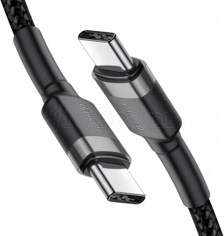Photo de Câble Baseus Cafule USB Type C M/M 2m (Noir/Gris)