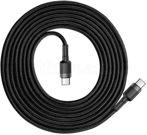 Photo de Câble Baseus Cafule USB Type C M/M 2m (Noir/Gris)