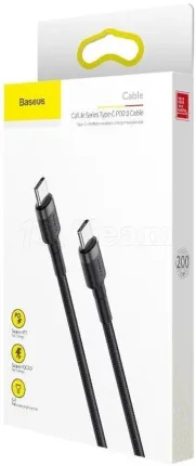 Photo de Câble Baseus Cafule USB Type C M/M 2m (Noir/Gris)