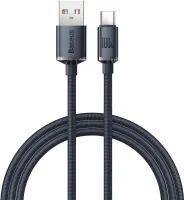 Photo de Cable Baseus Crystal Shine USB type A- type C M/M 100W 1,2m (Noir)