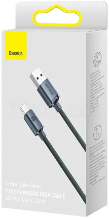 Photo de Cable Baseus Crystal Shine USB type A- type C M/M 100W 1,2m (Noir)