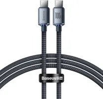 Photo de Cable Baseus Crystal Shine USB type C M/M 100W 1,2m (Noir)