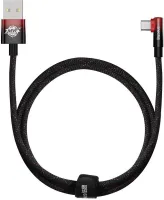 Photo de Cable Baseus MVP2 Elbow  USB 2.0 type A - type C M/M coudé 1m 100W (Rouge)
