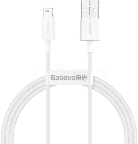 Photo de Câble Baseus Superior USB 2.0 type A vers Lightning M/M 1m (Blanc)