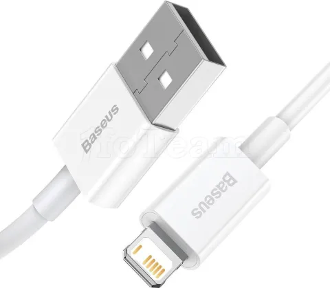 Photo de Câble Baseus Superior USB 2.0 type A vers Lightning M/M 1m (Blanc)