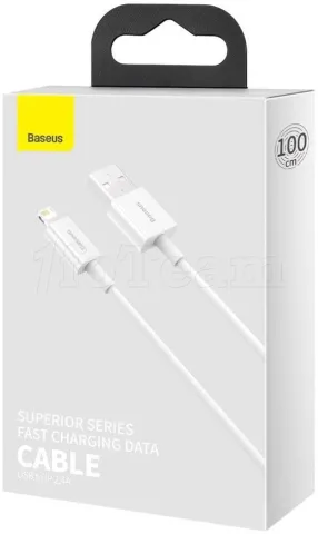 Photo de Câble Baseus Superior USB 2.0 type A vers Lightning M/M 1m (Blanc)