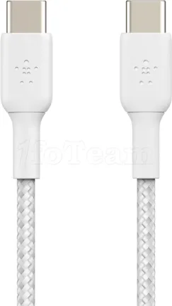 Photo de Câble Belkin BoostCharge USB-C 2m M/M 60W (Blanc)